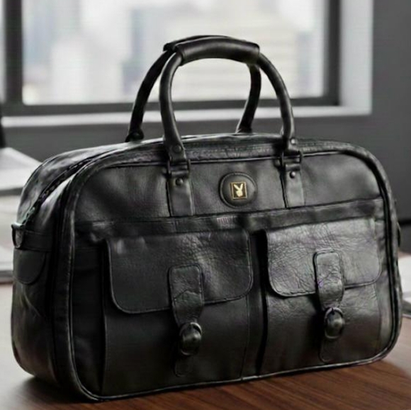 PLAYBOY Other - VINTAGE PLAYBOY LEATHER BAG • APPROX. 18.5" X 11.5" X 7" • STYLISH & DURABLE 🖤